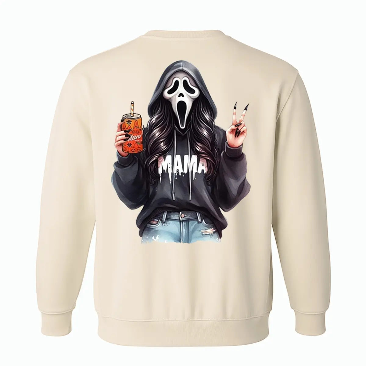 Spooky Mama Printed Fleece-lined Unisex Sweatshirt