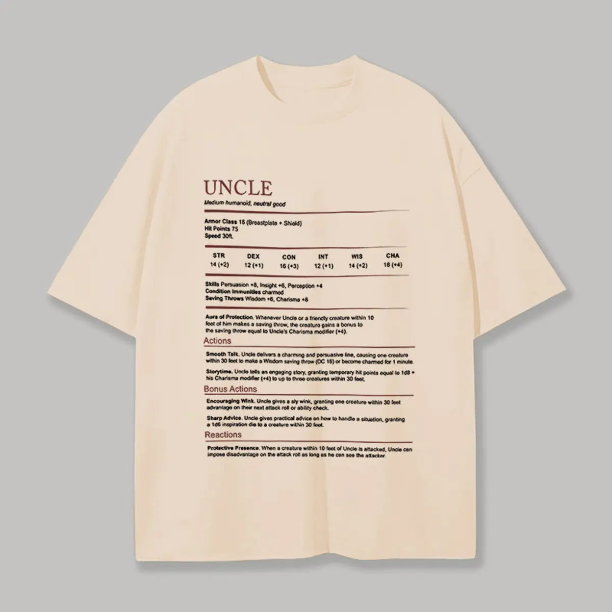 Uncle Printed Unisex Oversized T-shirt