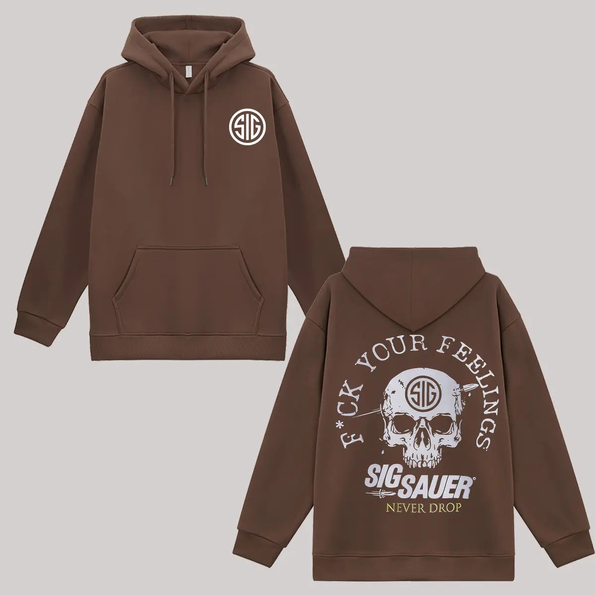 F*ck Your Feeling Sig Sauer Never Drop Printed Fleece-lined Unisex Hoodie Image - 4