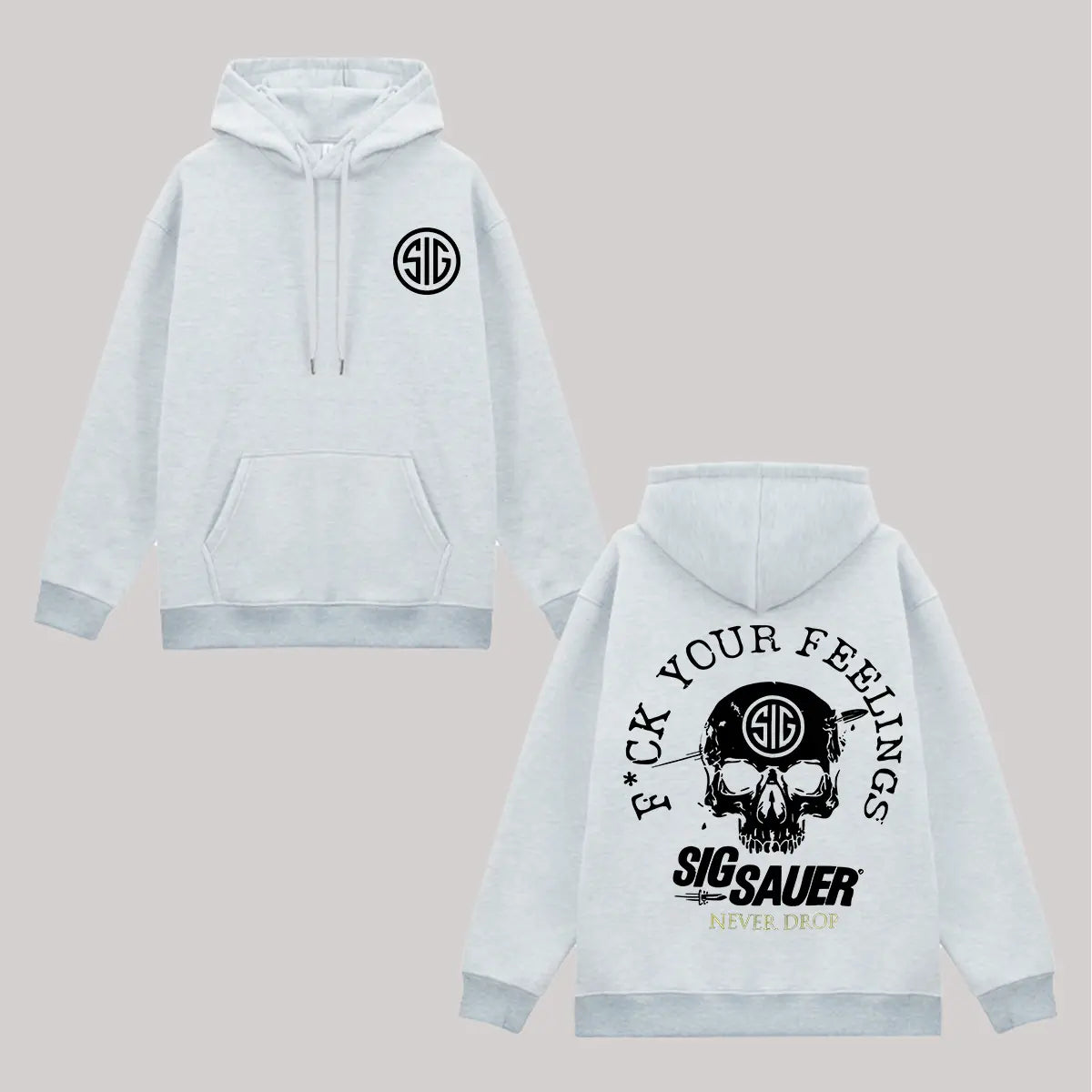 F*ck Your Feeling Sig Sauer Never Drop Printed Fleece-lined Unisex Hoodie Image - 7