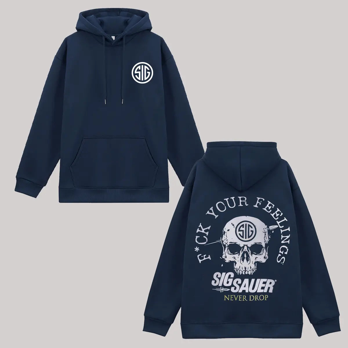 F*ck Your Feeling Sig Sauer Never Drop Printed Fleece-lined Unisex Hoodie Image - 10