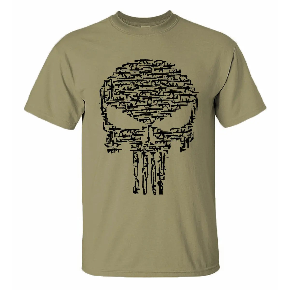 Punisher Gun Skull Printed Men's T-shirt