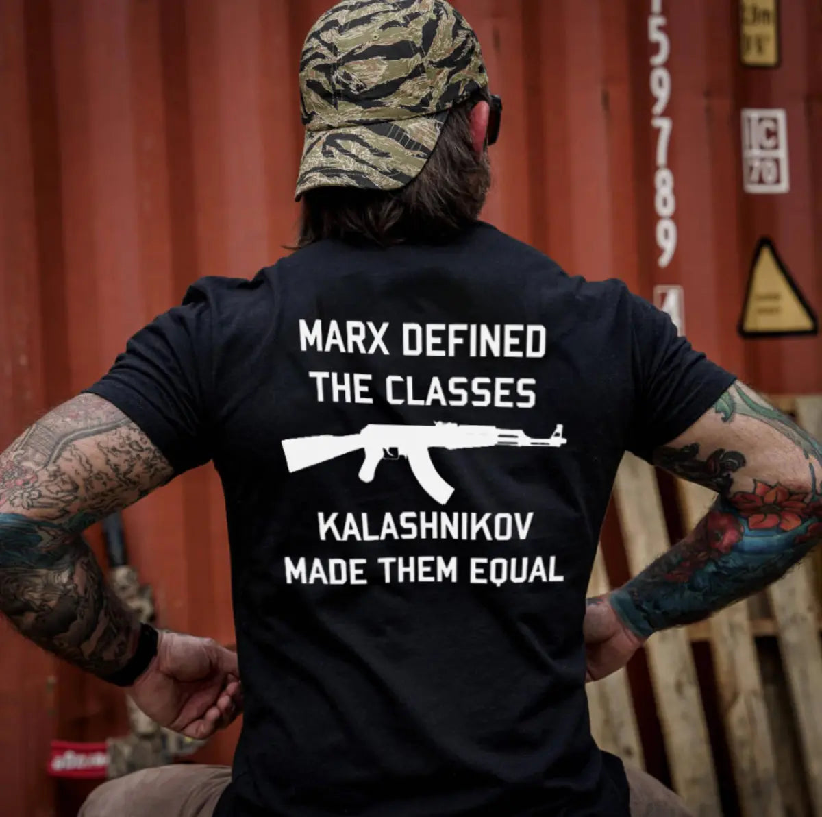 Marx Defined The Classes Kalashnikov Made Them Equal Printed Men's T-shirt