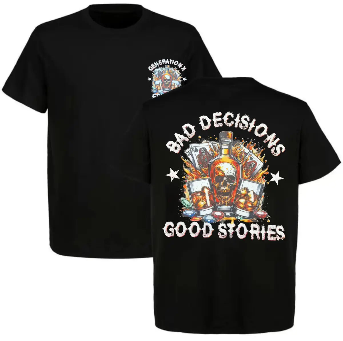 Bad Decisions Good Stories Printed Men's T-Shirt