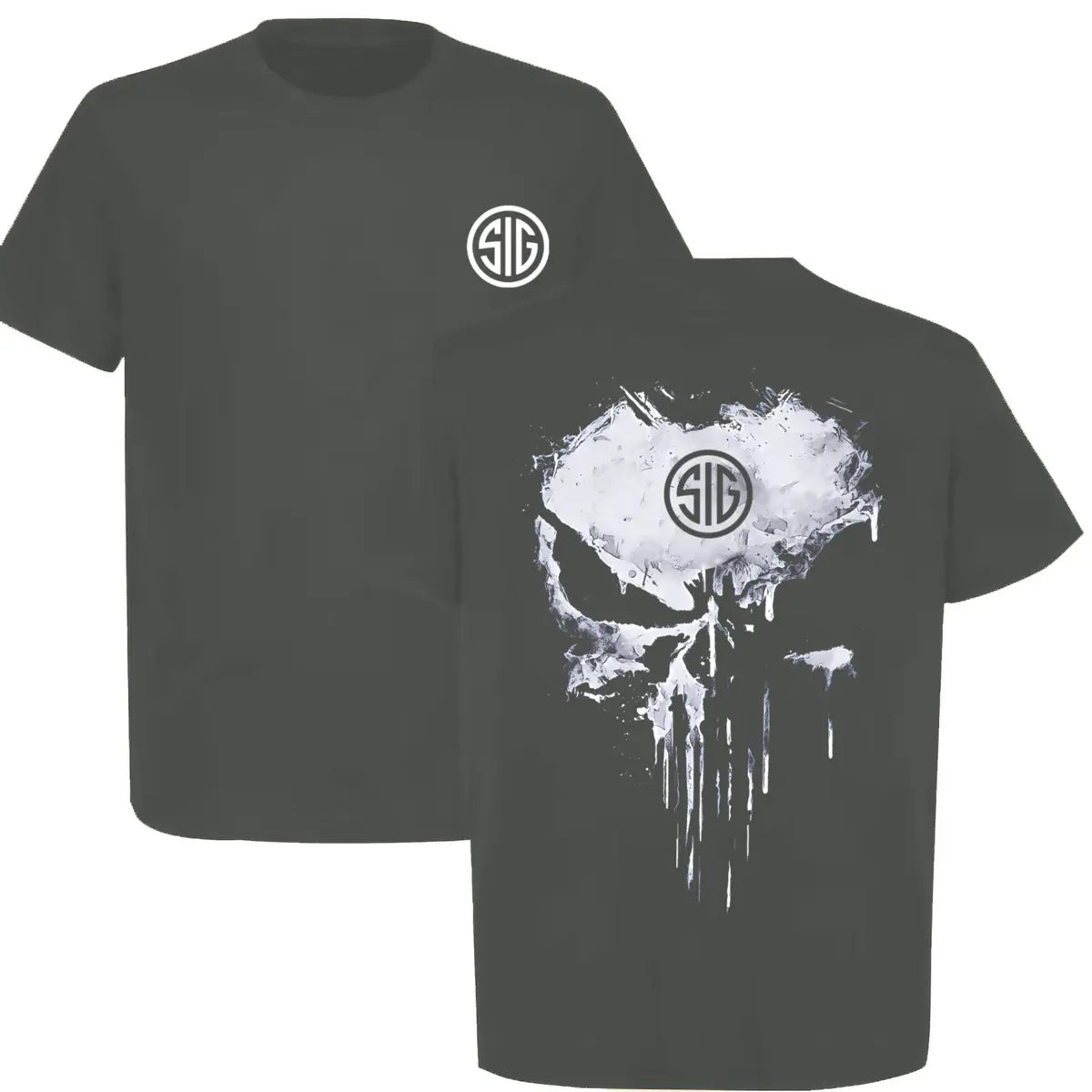 Sig Sauer Skull Printed Men's T-shirt Image - 6