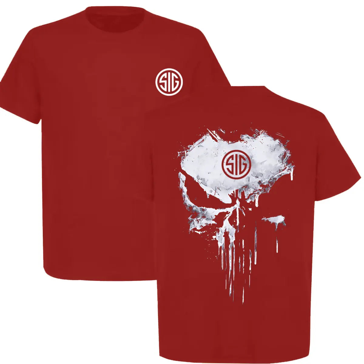 Sig Sauer Skull Printed Men's T-shirt Image - 7