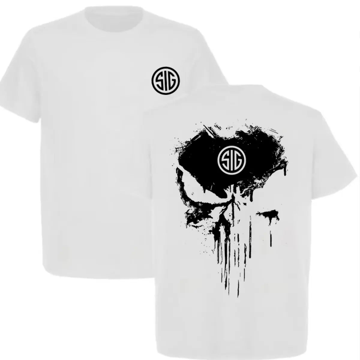 Sig Sauer Skull Printed Men's T-shirt Image - 9