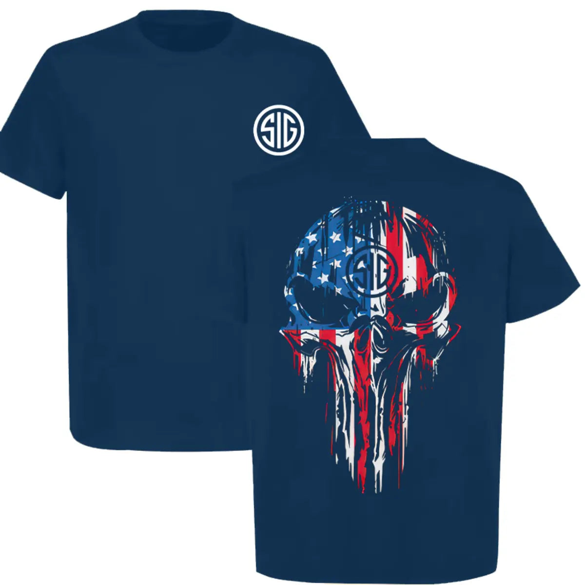 Sig Sauer Skull Printed Men's T-shirt Image - 3