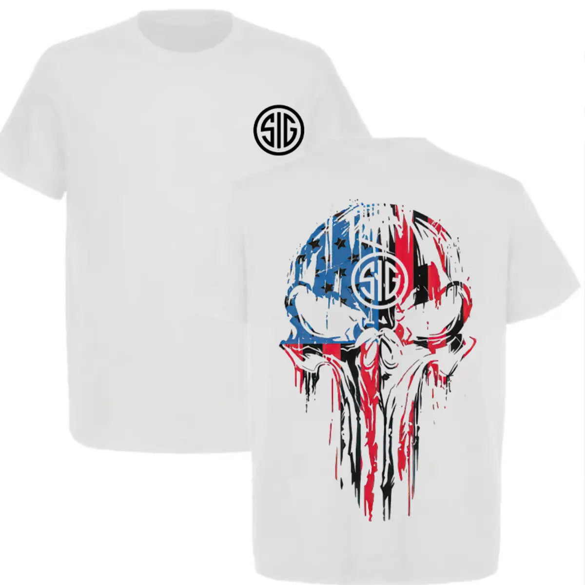 Sig Sauer Skull Printed Men's T-shirt Image - 4