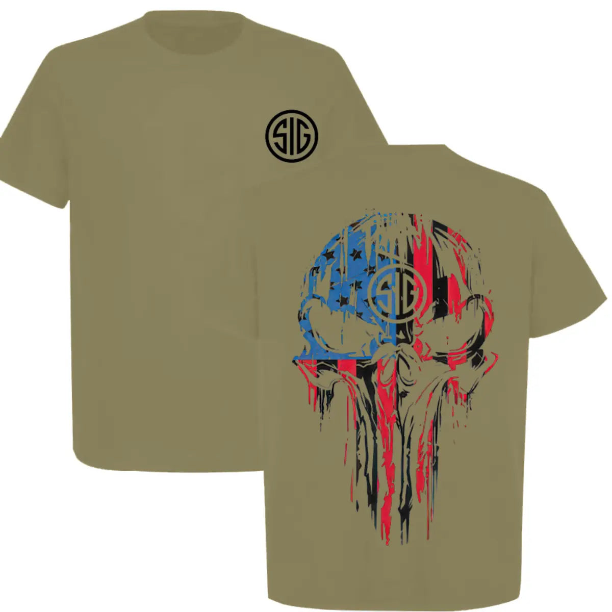 Sig Sauer Skull Printed Men's T-shirt Image - 5