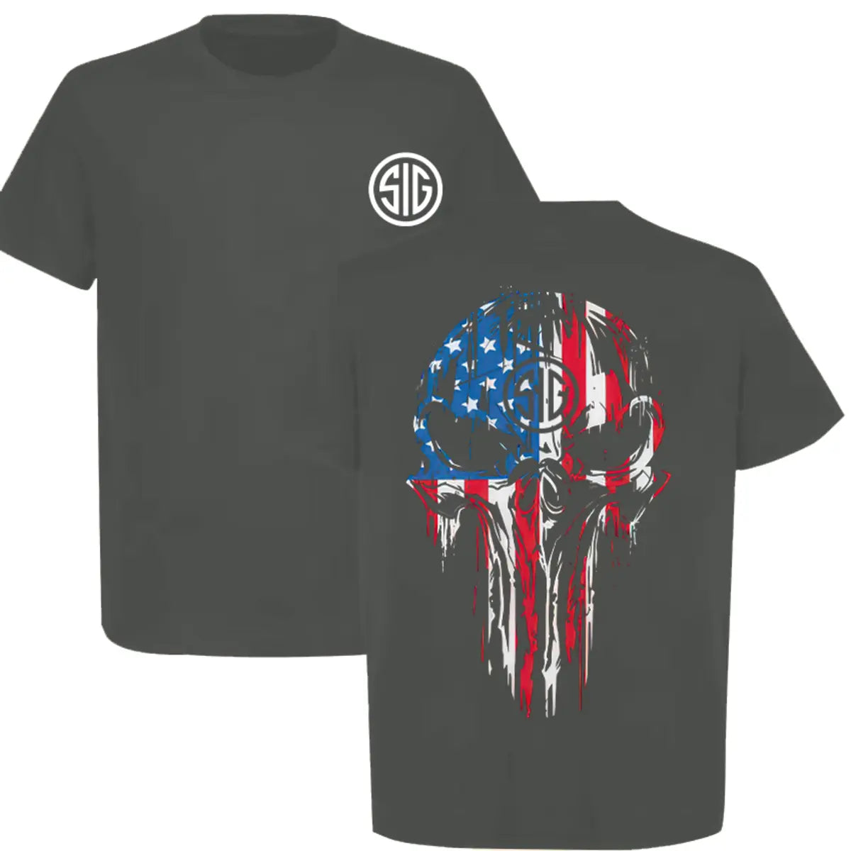 Sig Sauer Skull Printed Men's T-shirt Image - 6
