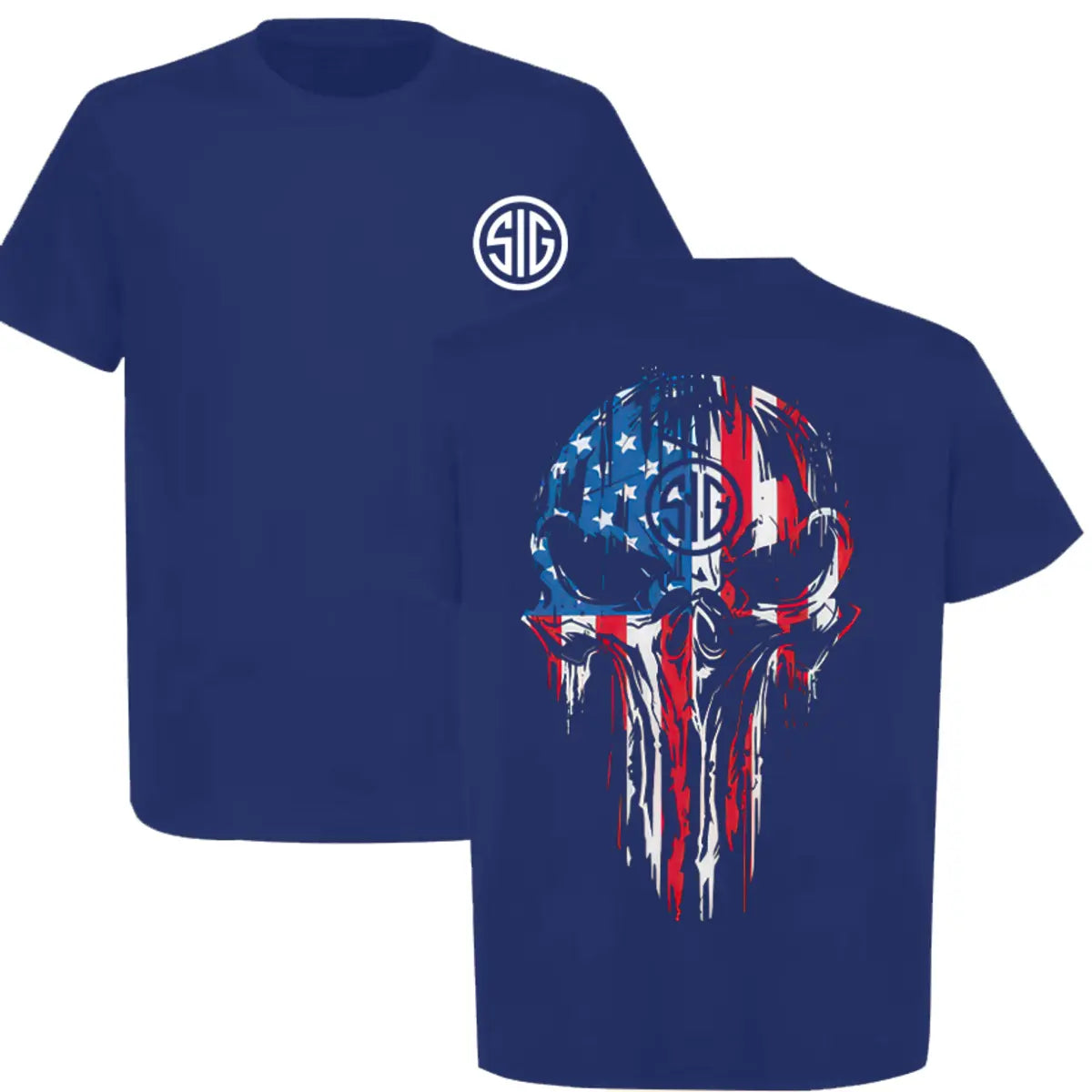 Sig Sauer Skull Printed Men's T-shirt Image - 7