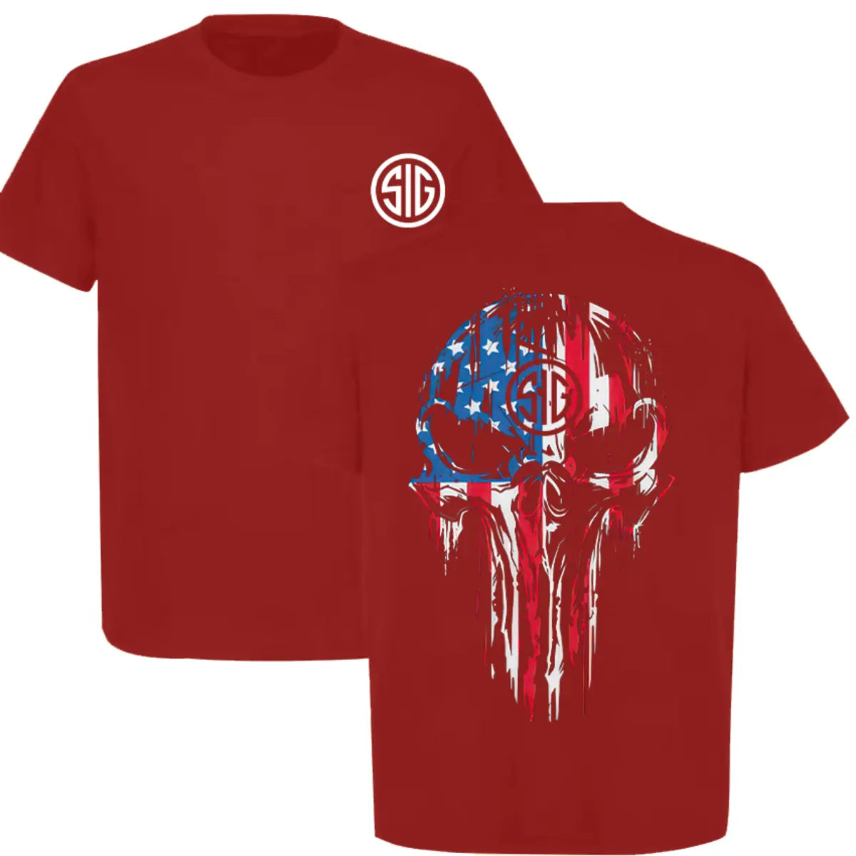 Sig Sauer Skull Printed Men's T-shirt Image - 8