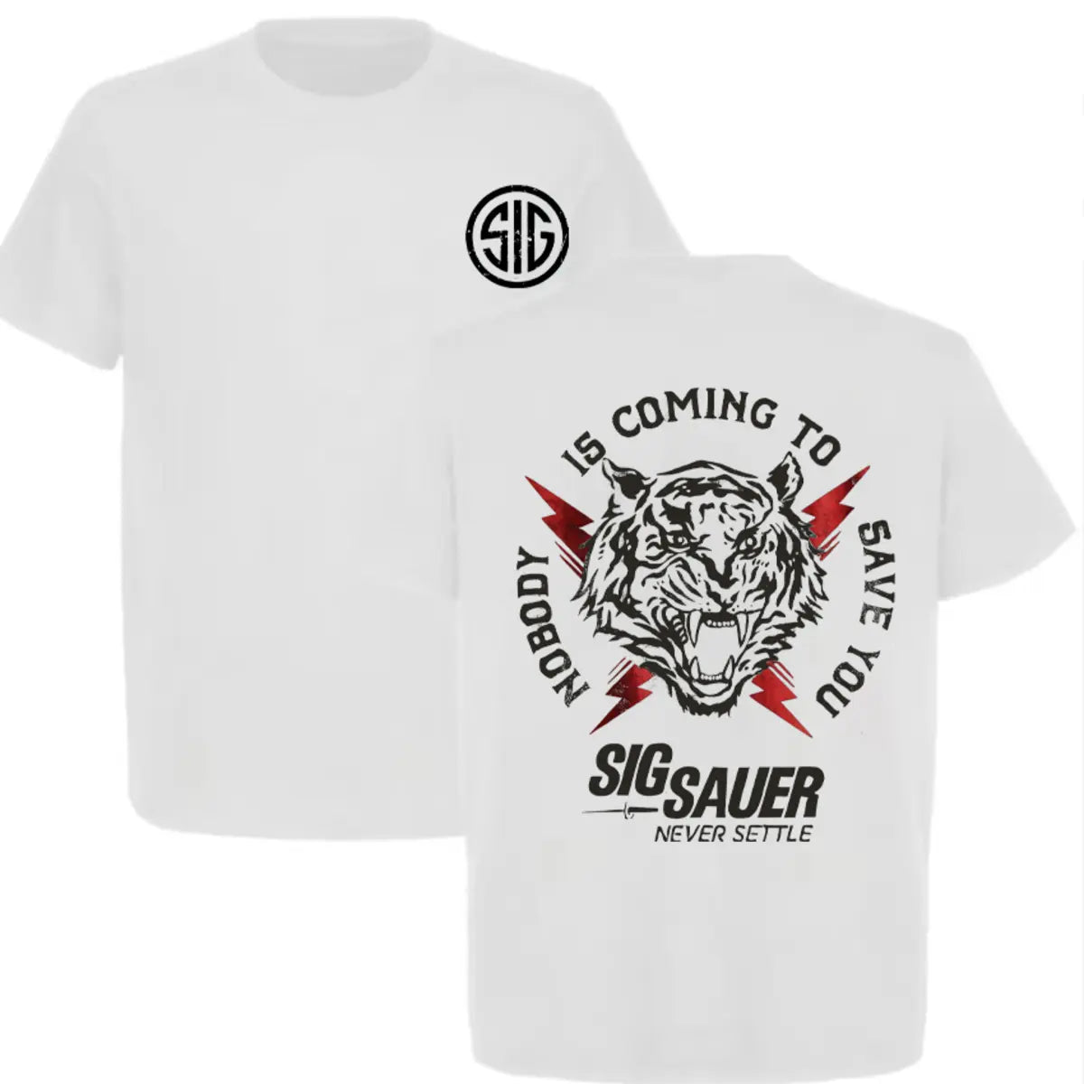 Sig Sauer Nobody Is Coming To Save You Printed Men's T-Shirt Image - 5