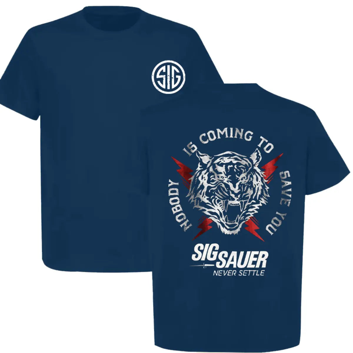 Sig Sauer Nobody Is Coming To Save You Printed Men's T-Shirt Image - 7