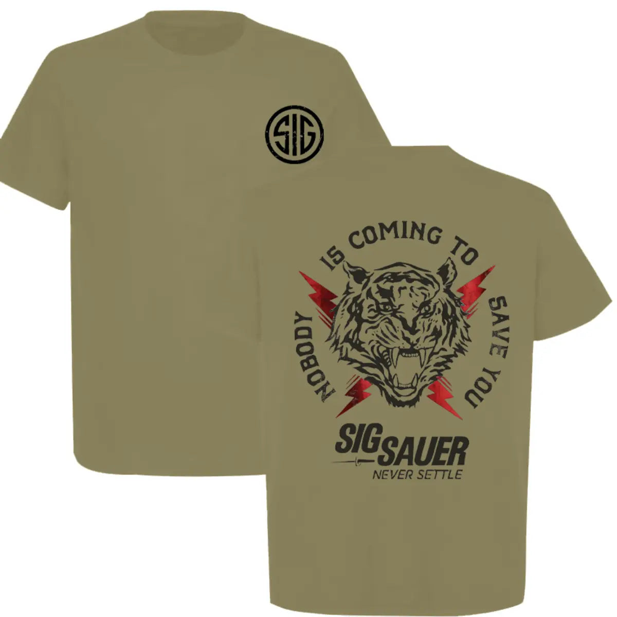 Sig Sauer Nobody Is Coming To Save You Printed Men's T-Shirt Image - 6