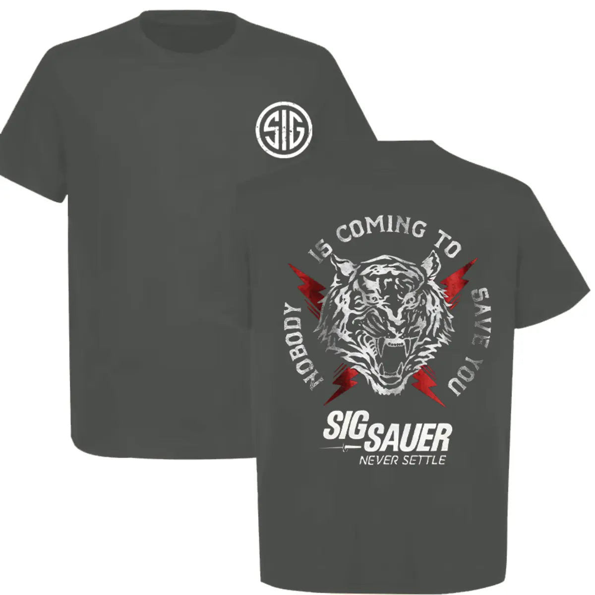Sig Sauer Nobody Is Coming To Save You Printed Men's T-Shirt Image - 10