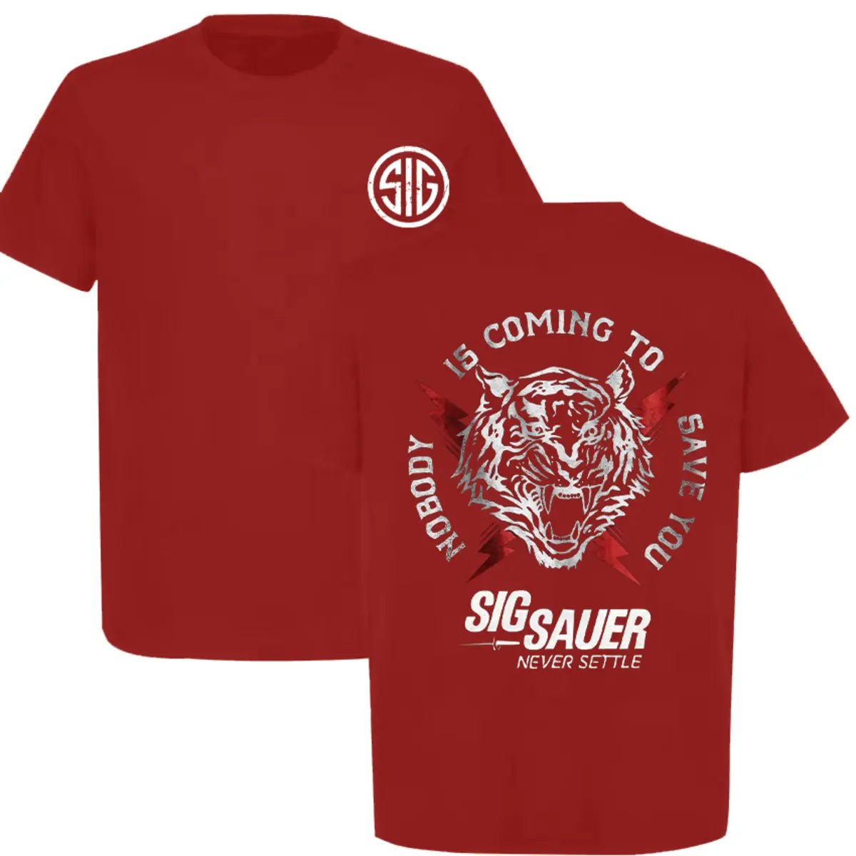 Sig Sauer Nobody Is Coming To Save You Printed Men's T-Shirt Image - 9