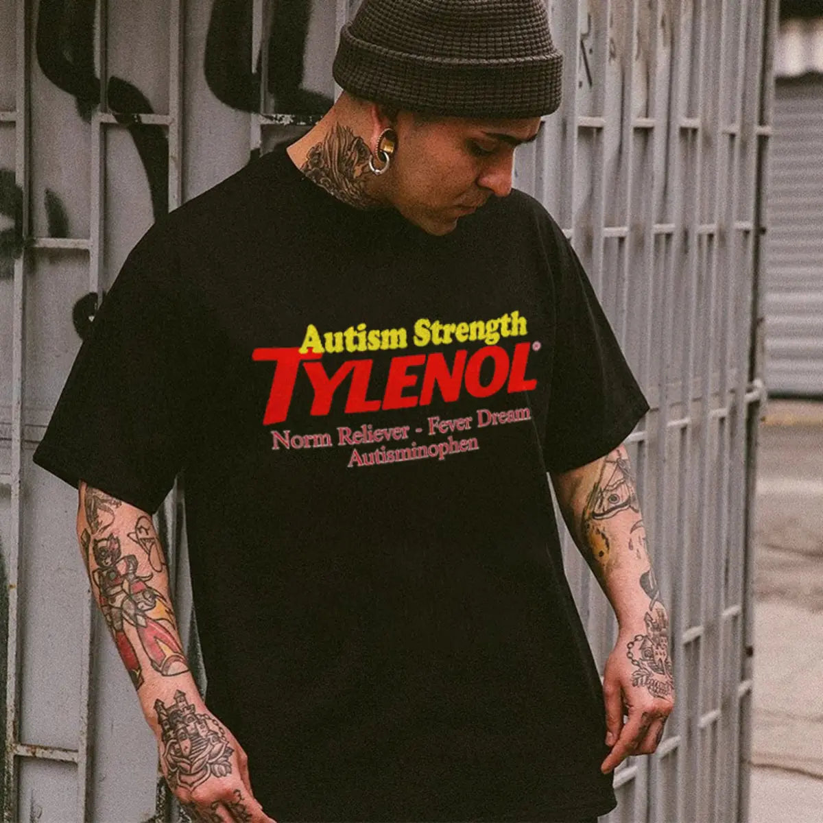 Autism Strength Tylenol Printed Men's T-Shirt