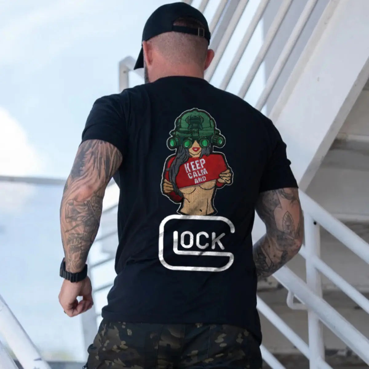 Keep Calm And Glock Printed Men's T-Shirt