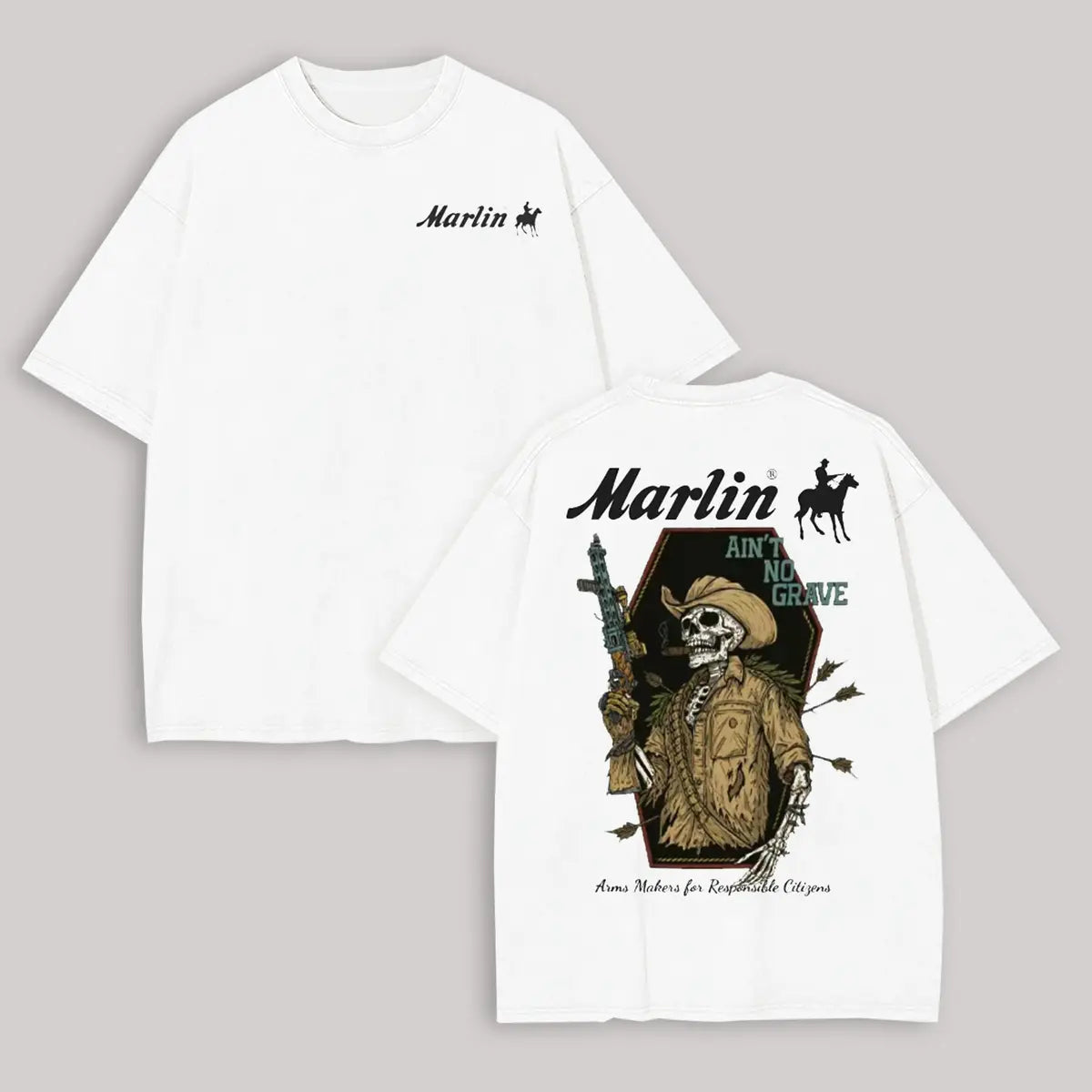Marlin Ain't No Grave Printed Oversized Unisex T-shirt