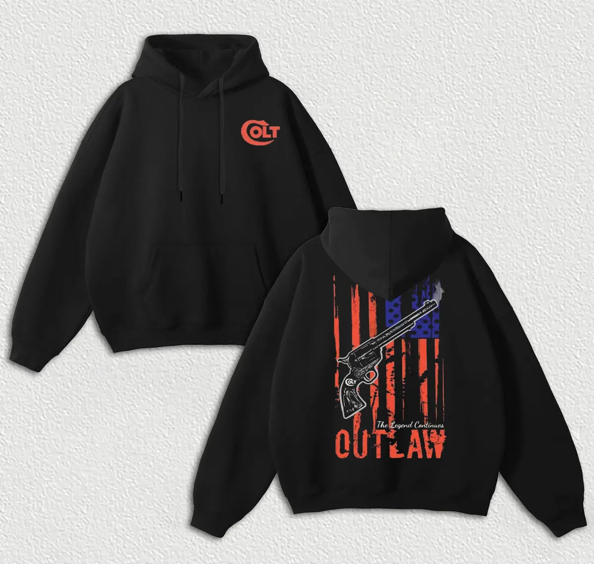 Outlaw Gun Printed Fleece-lined Unisex Hoodie