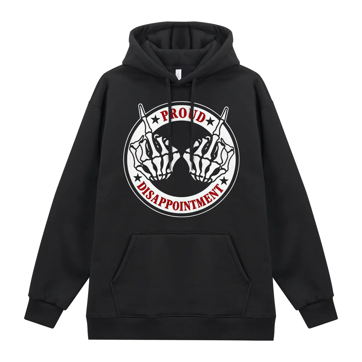 Proud Disappointment Defiant Bone Hand Printed Fleece-lined Unisex Hoodie