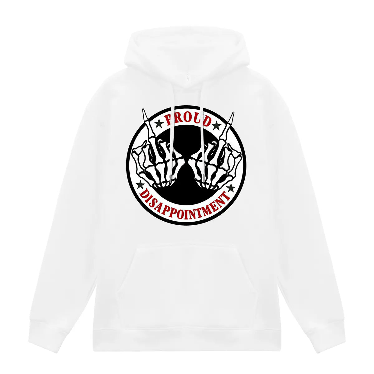 Proud Disappointment Defiant Bone Hand Printed Fleece-lined Unisex Hoodie
