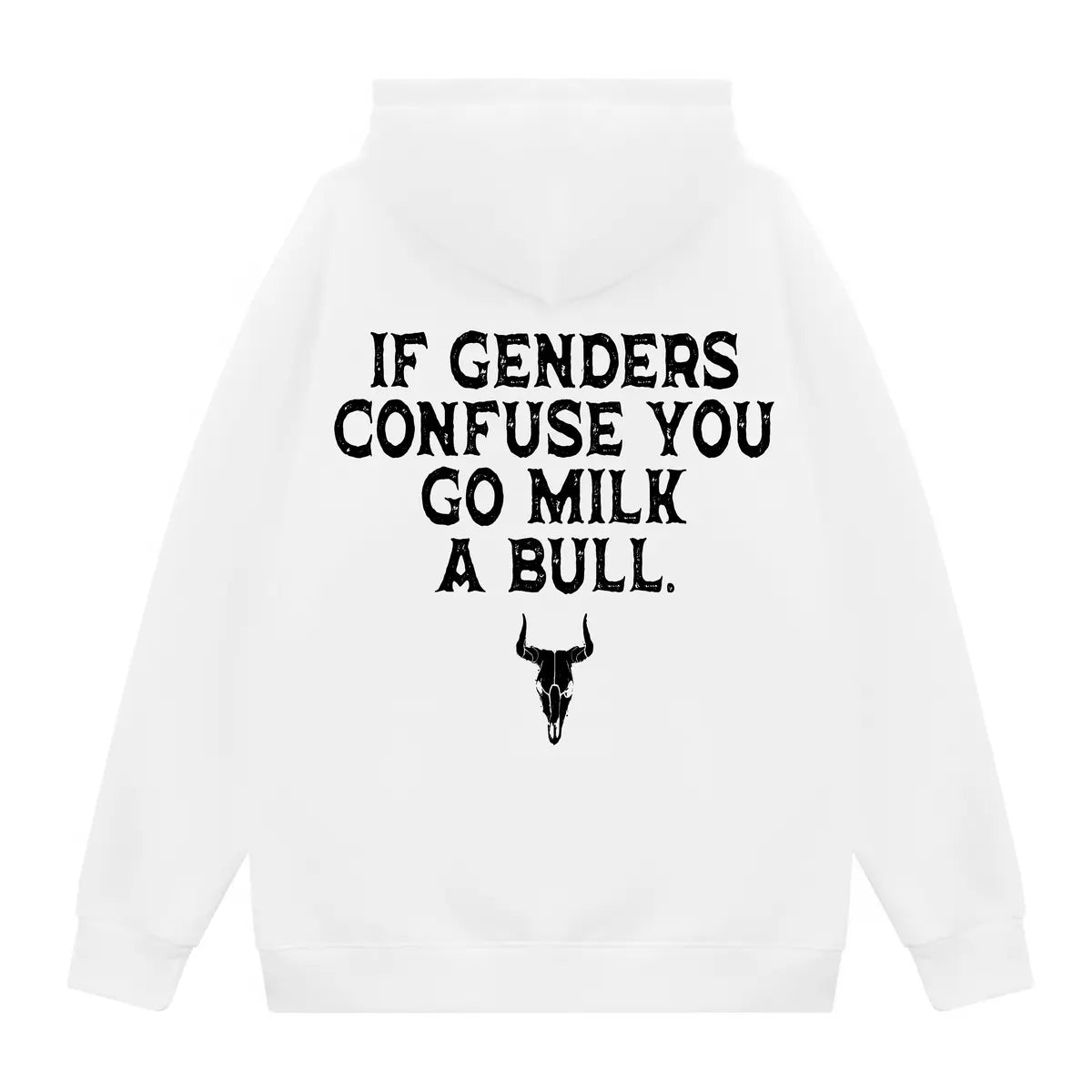 If Genders Confuse You Go Milk A  Bull Printed Fleece-lined Unisex Hoodie