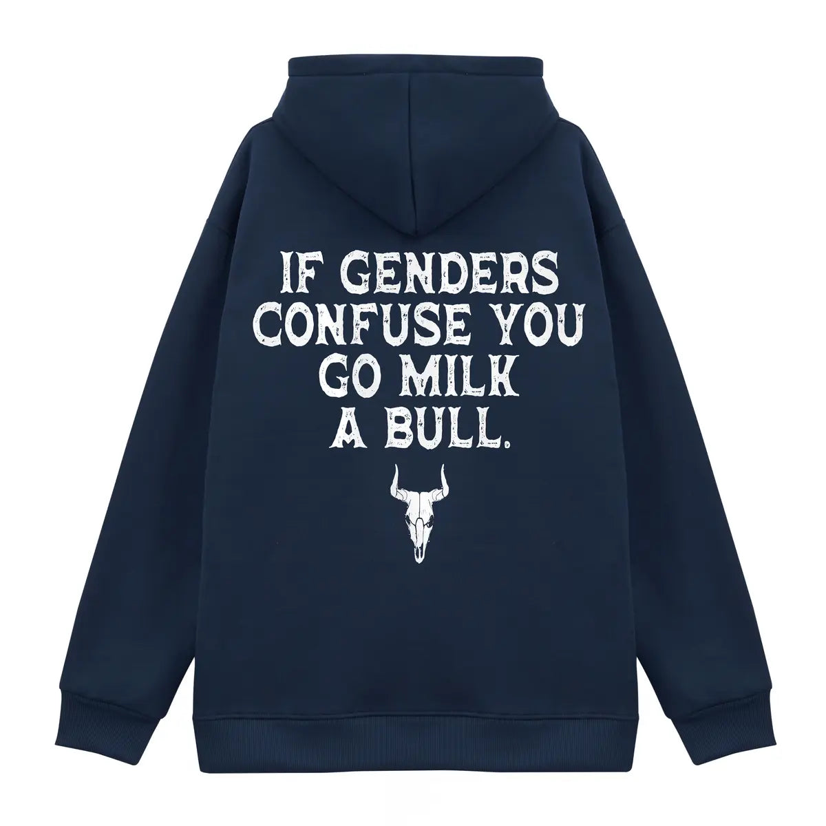 If Genders Confuse You Go Milk A  Bull Printed Fleece-lined Unisex Hoodie