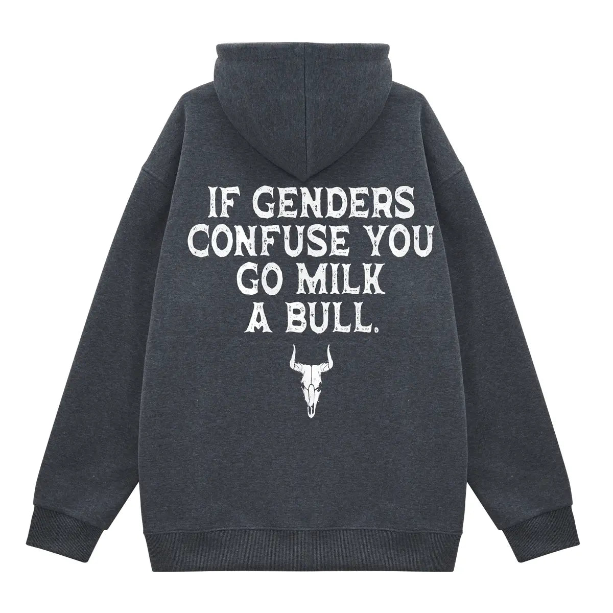 If Genders Confuse You Go Milk A  Bull Printed Fleece-lined Unisex Hoodie