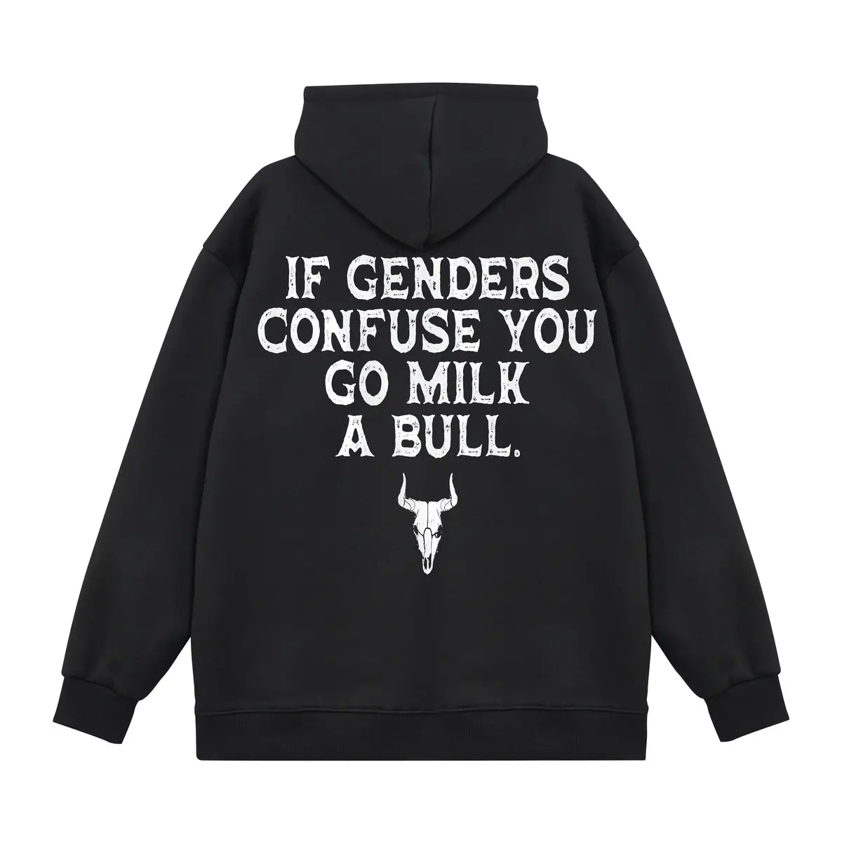 If Genders Confuse You Go Milk A  Bull Printed Fleece-lined Unisex Hoodie