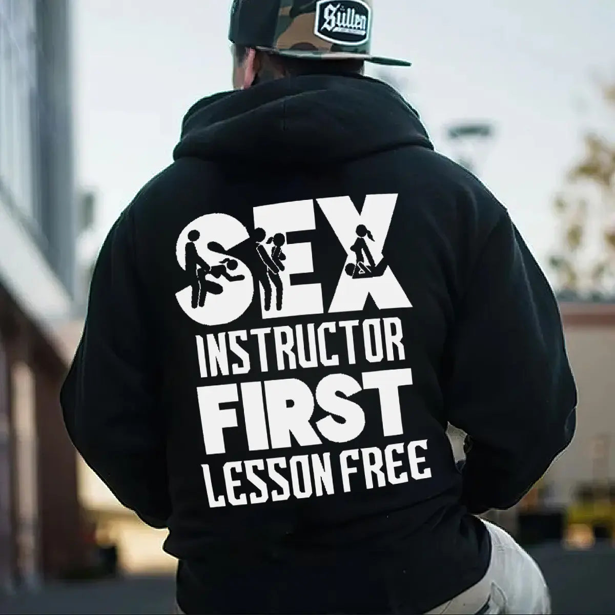 Sex Instructor First Lesson Free Printed Fleece-lined Unisex Hoodie