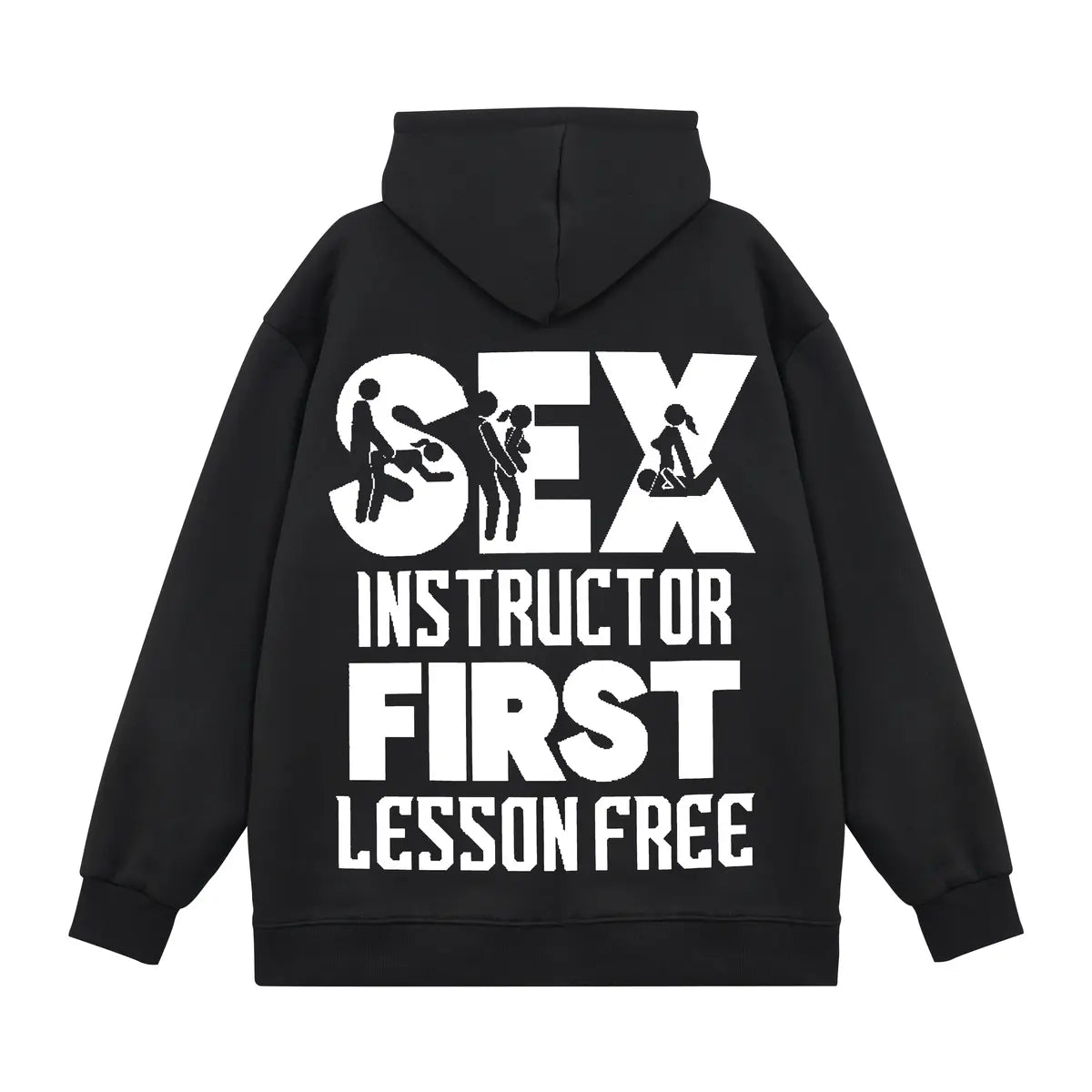 Sex Instructor First Lesson Free Printed Fleece-lined Unisex Hoodie