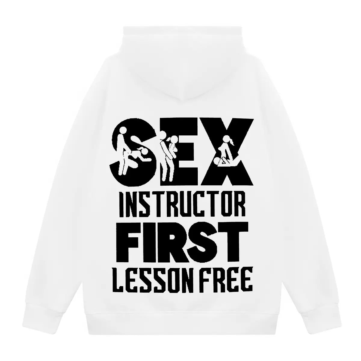 Sex Instructor First Lesson Free Printed Fleece-lined Unisex Hoodie