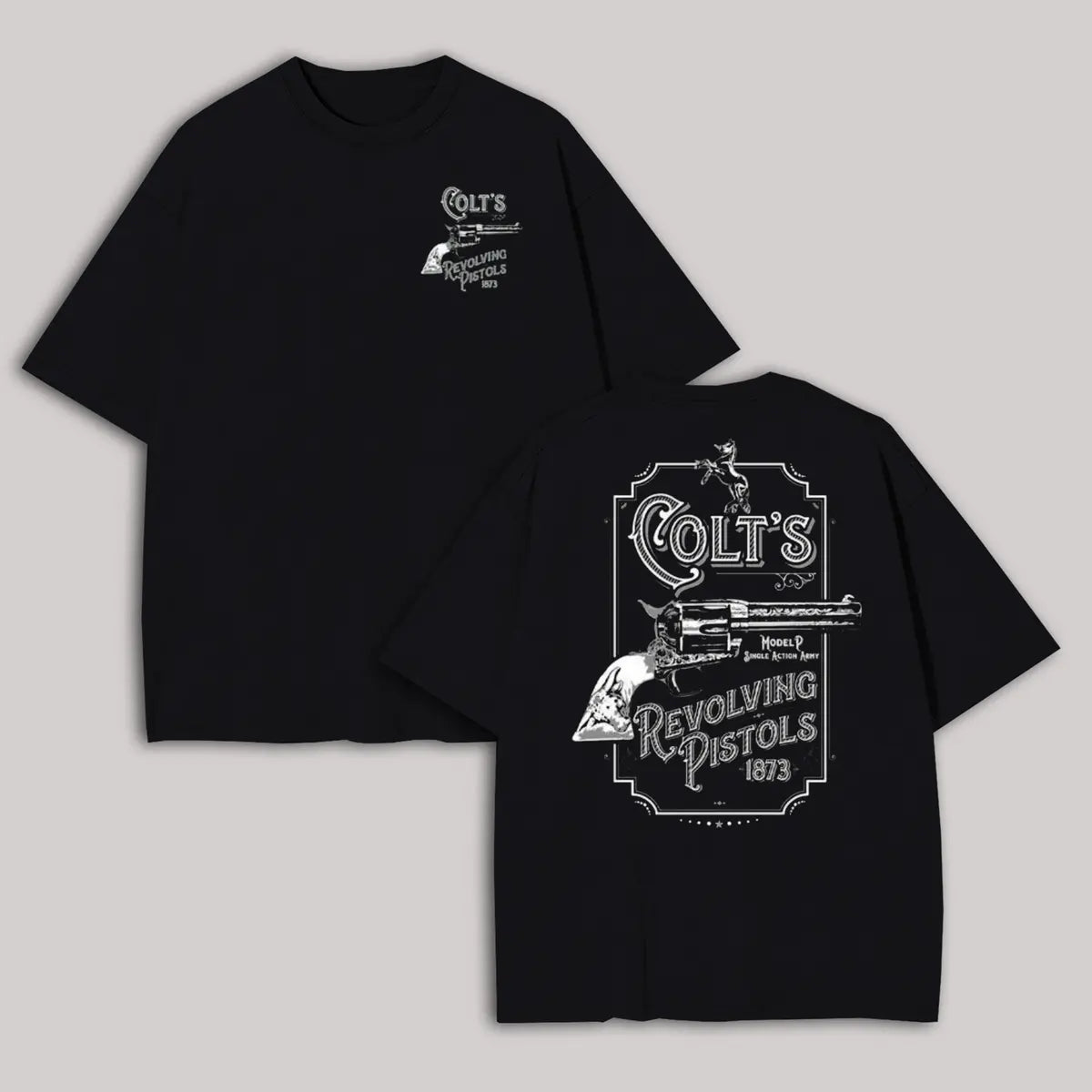Colt's Revolving Pistols 1873 Printed Oversized Unisex T-shirt