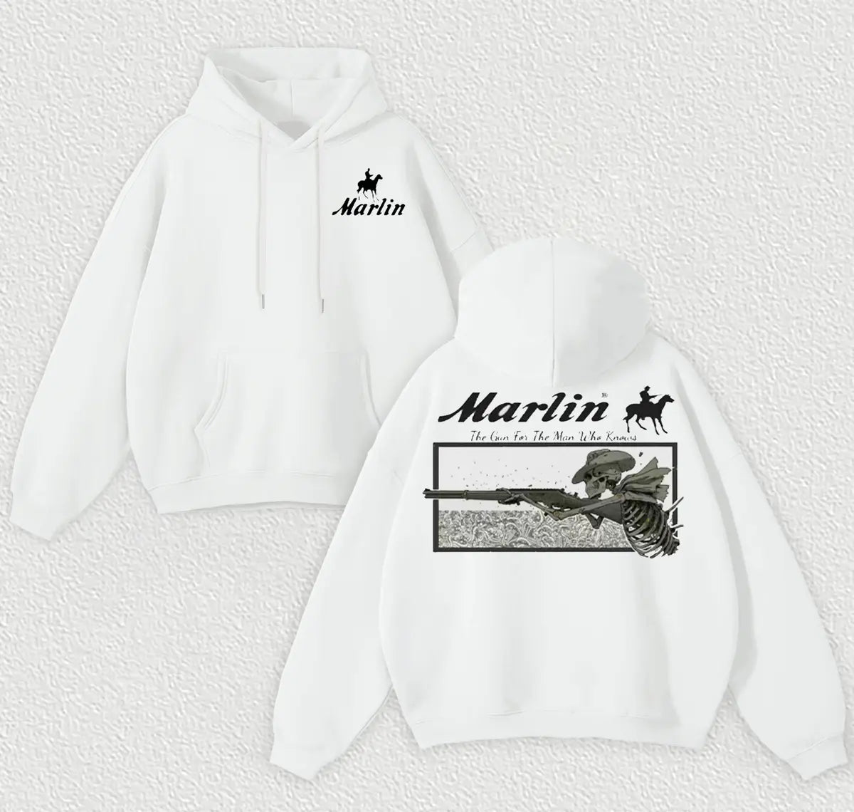 Vintage Marlin Printed Fleece-lined Unisex Hoodie