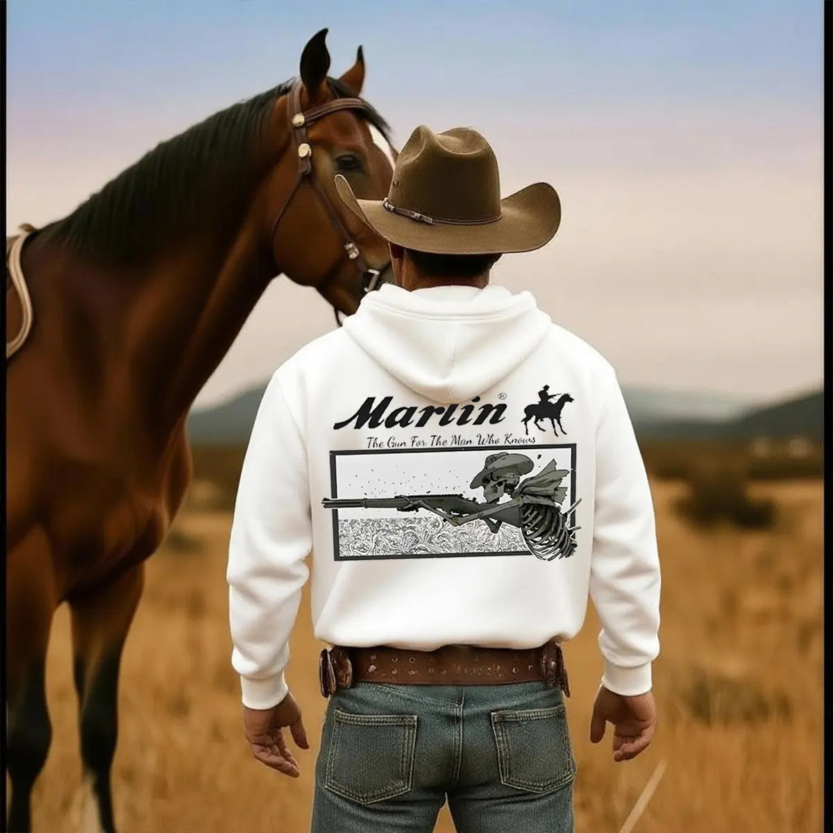Vintage Marlin Printed Fleece-lined Unisex Hoodie