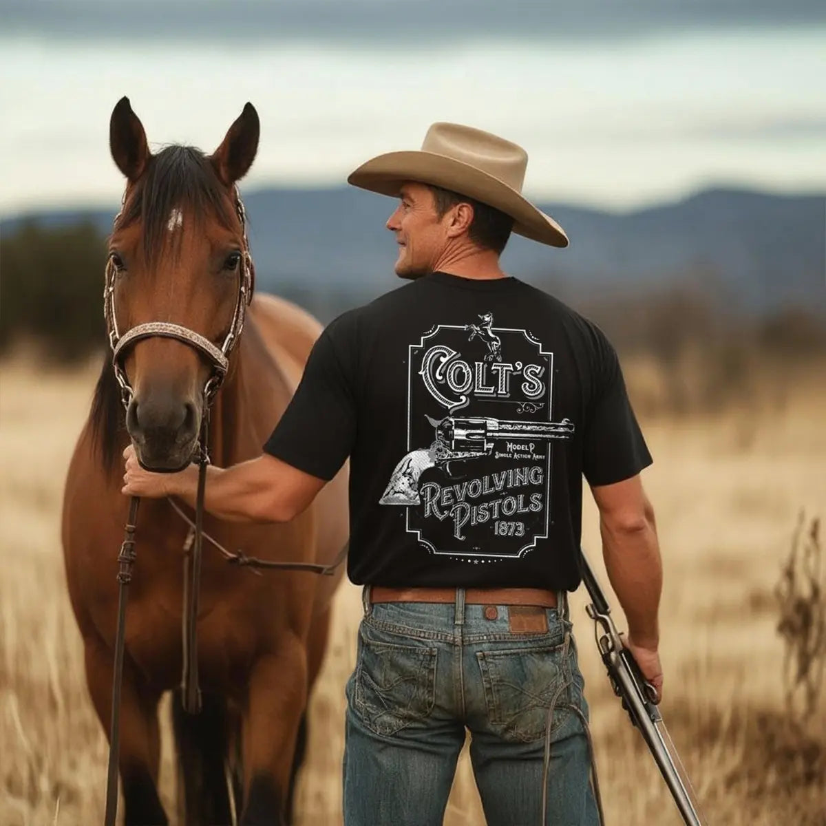 Colt's Revolving Pistols 1873 Printed Oversized Unisex T-shirt