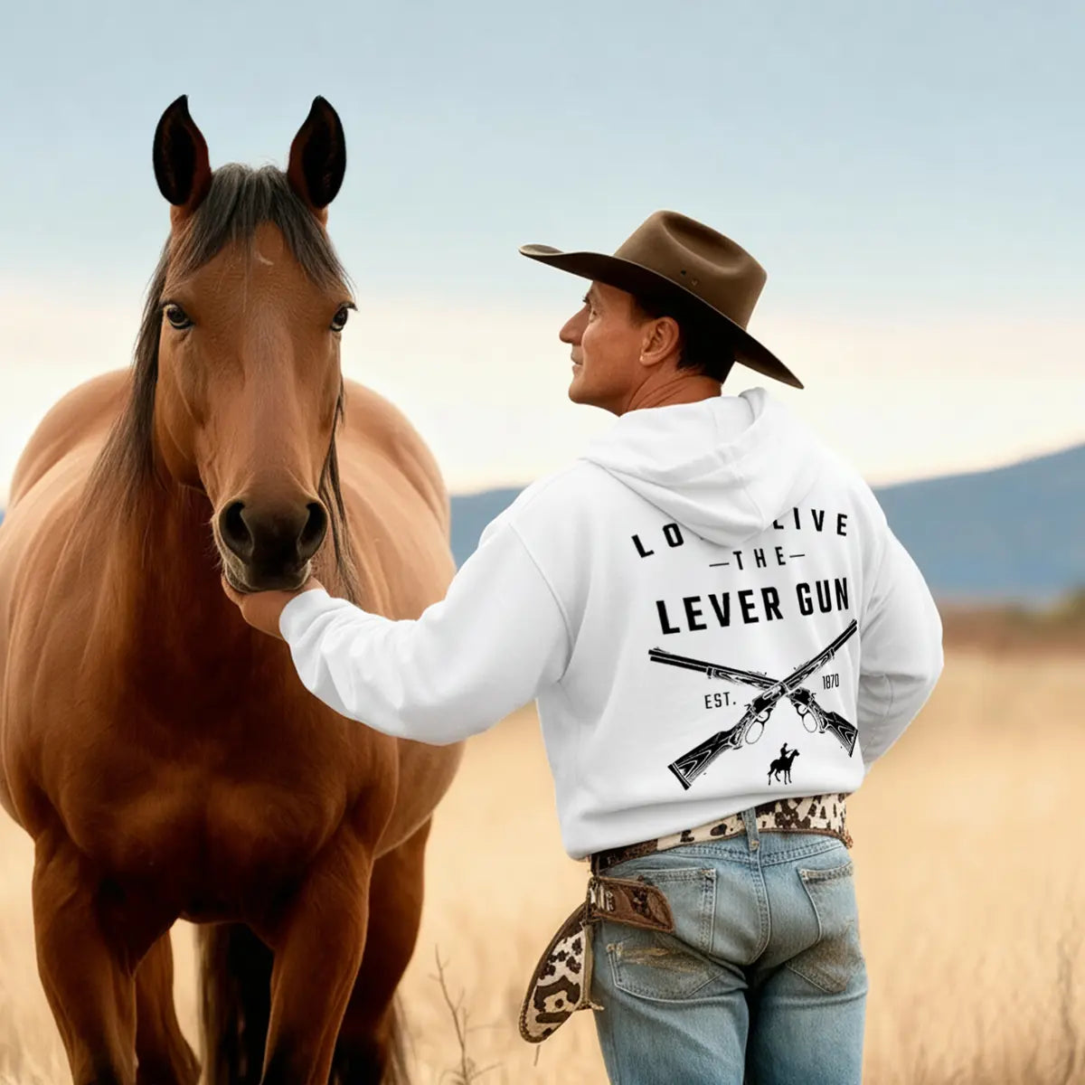 Long Live the Lever Gun Printed Fleece-lined Unisex Hoodie