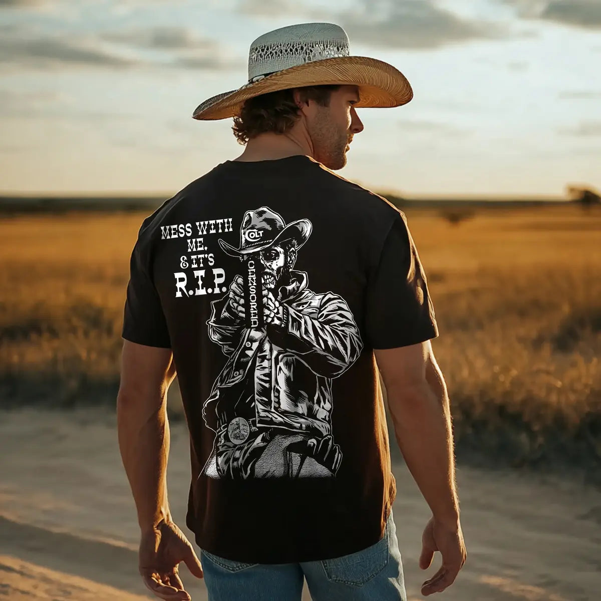Colt Mess With Me And It's R.I.P. Printed Oversized Unisex T-shirt