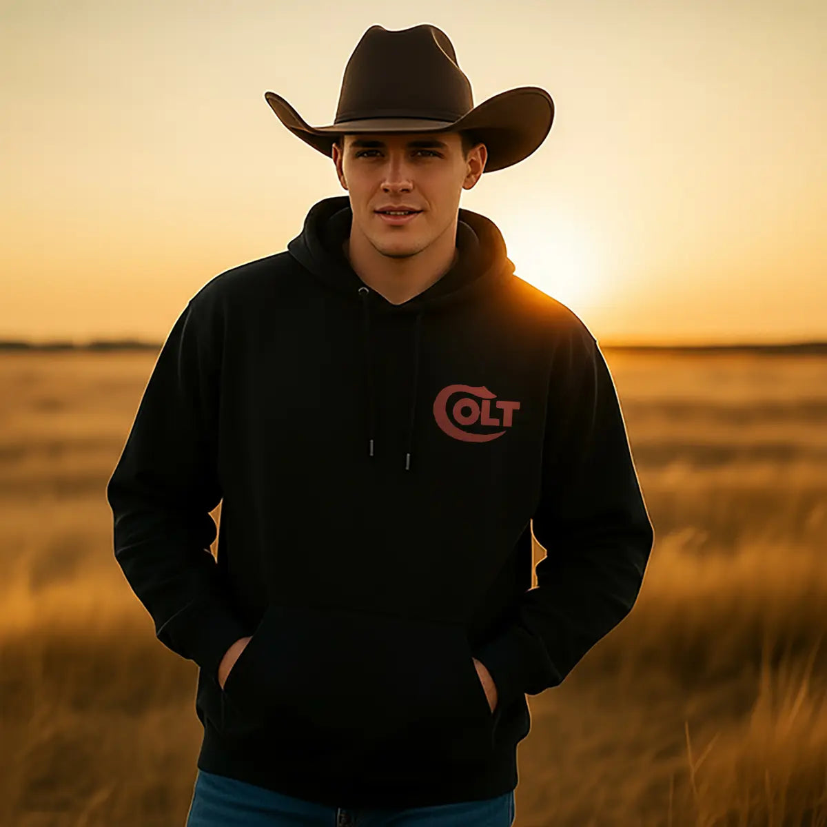 Outlaw Gun Printed Fleece-lined Unisex Hoodie