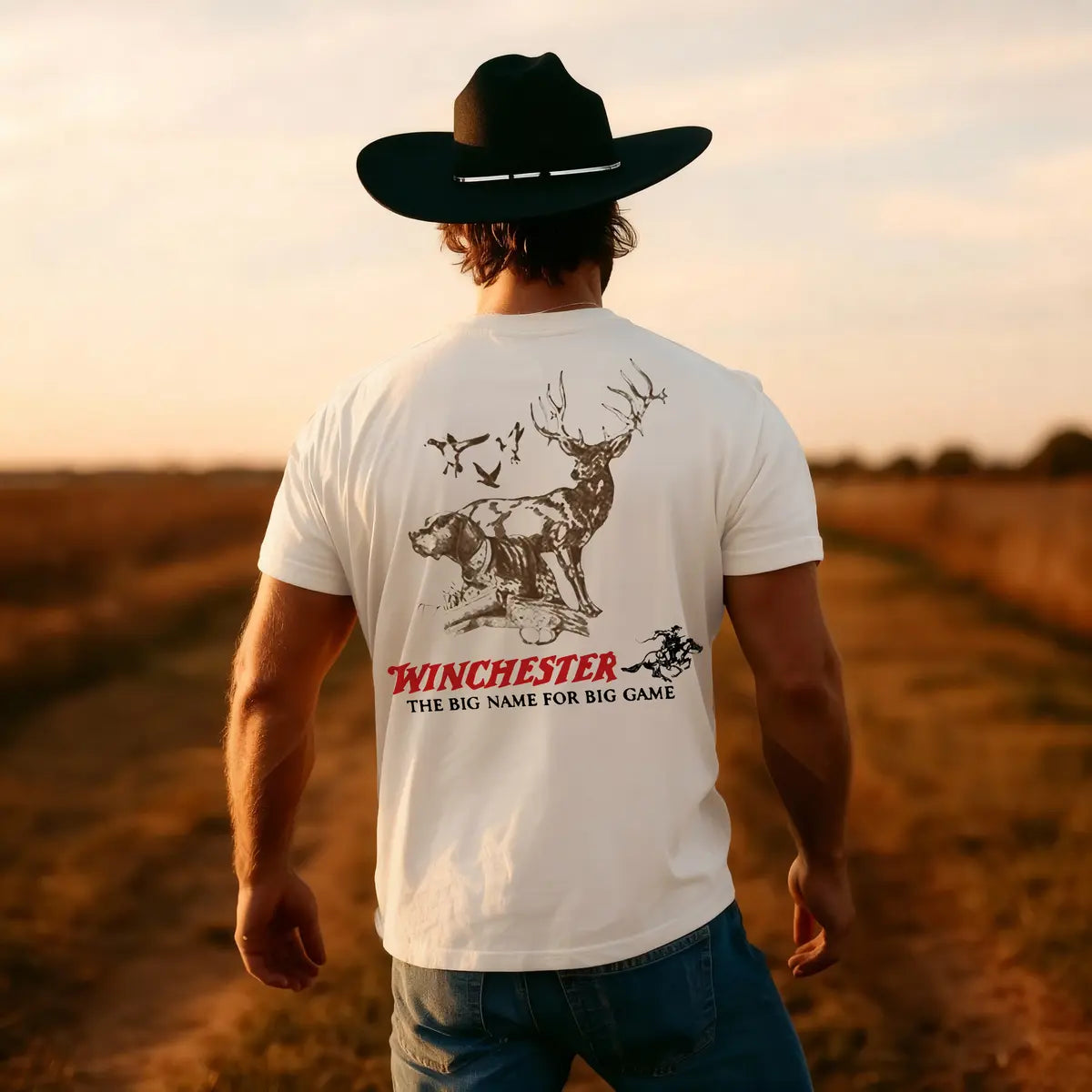 Winchester The Big Name For Big Game Printed Oversized Unisex T-shirt
