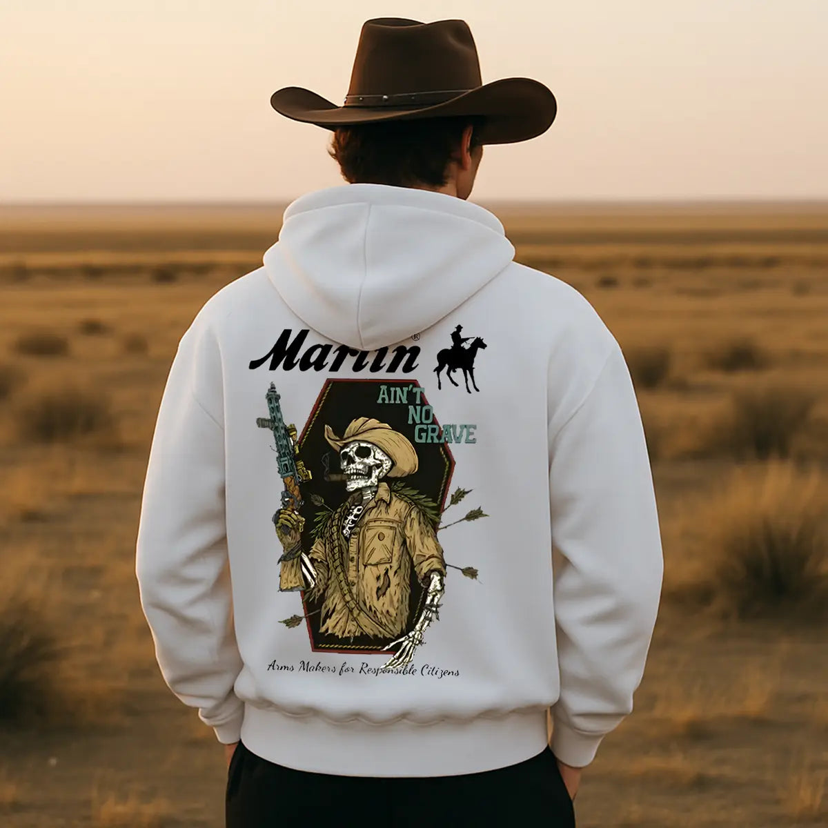 Marlin Ain't No Grave Printed Fleece-lined Unisex Hoodie