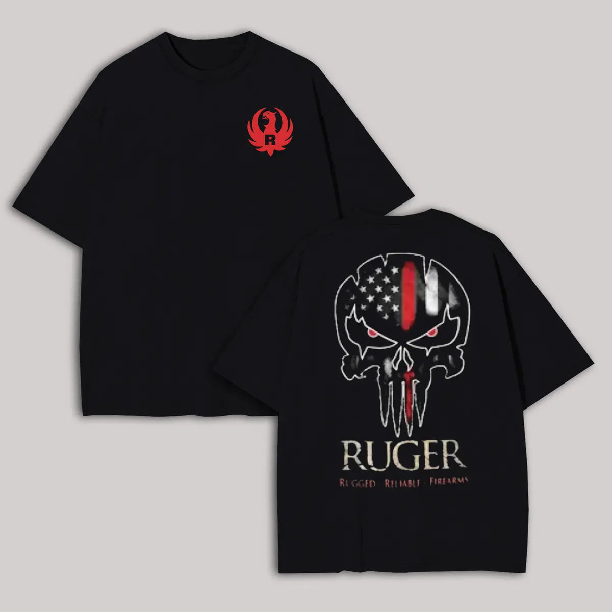 Ruger Rugged Reliable Firearms Printed Oversized Unisex T-shirt