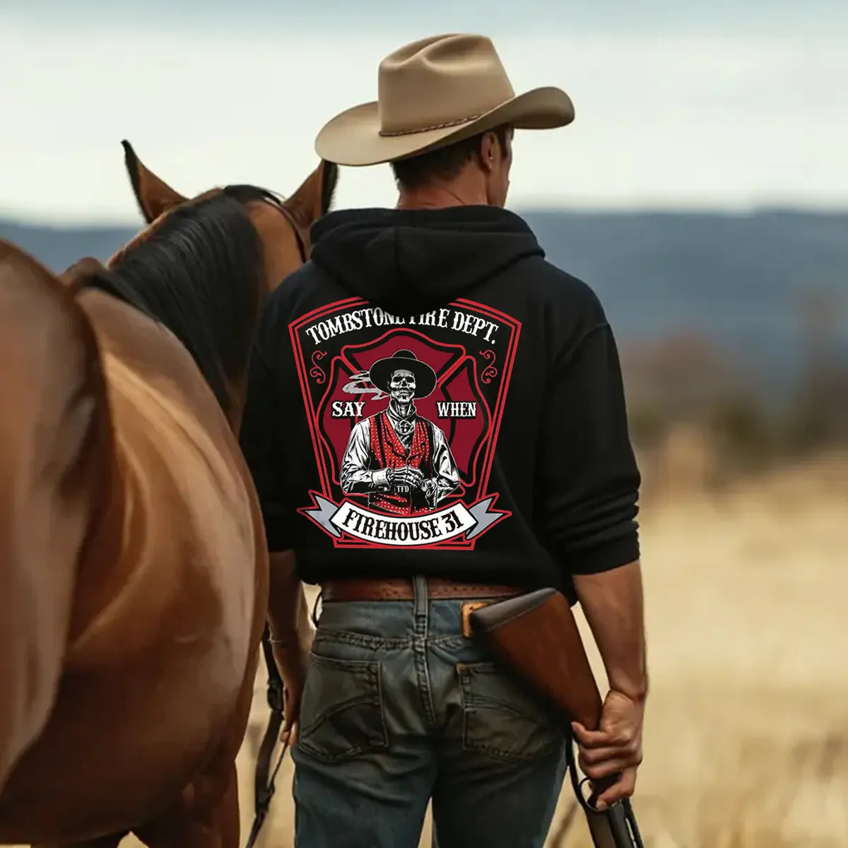 Tombstone Fire Dept. Firehouse 31 Printed Fleece-lined Unisex Hoodie Image - 1