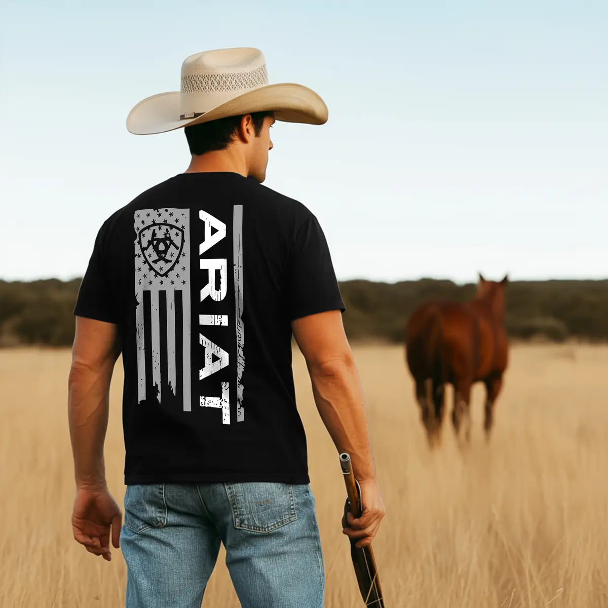 Ariat Flag Printed Oversized Unisex T-shirt