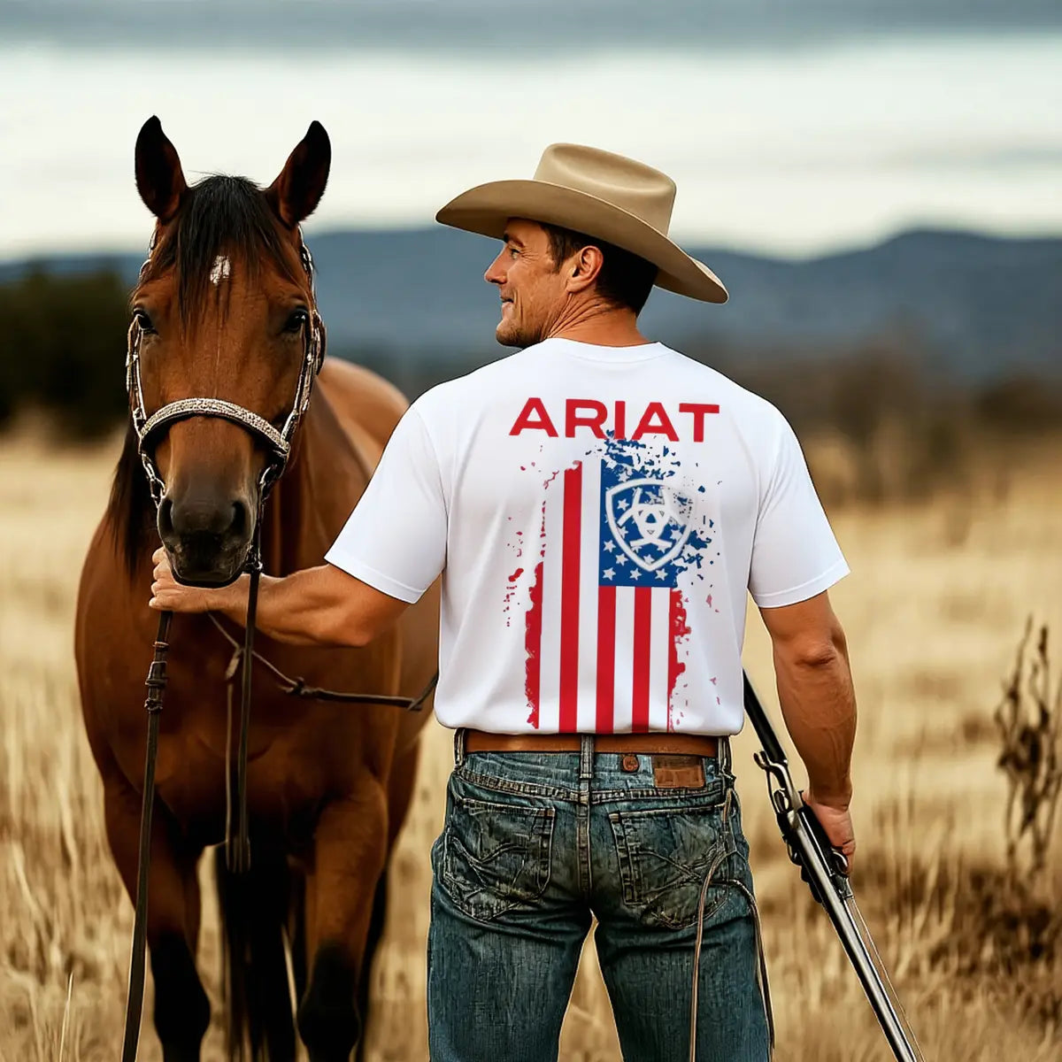 Ariat Flag Printed Oversized Unisex T-shirt