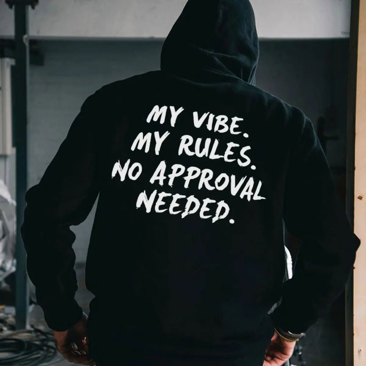 My Vibe. My Rules. No Approval Needed Printed Fleece-lined Unisex Hoodie