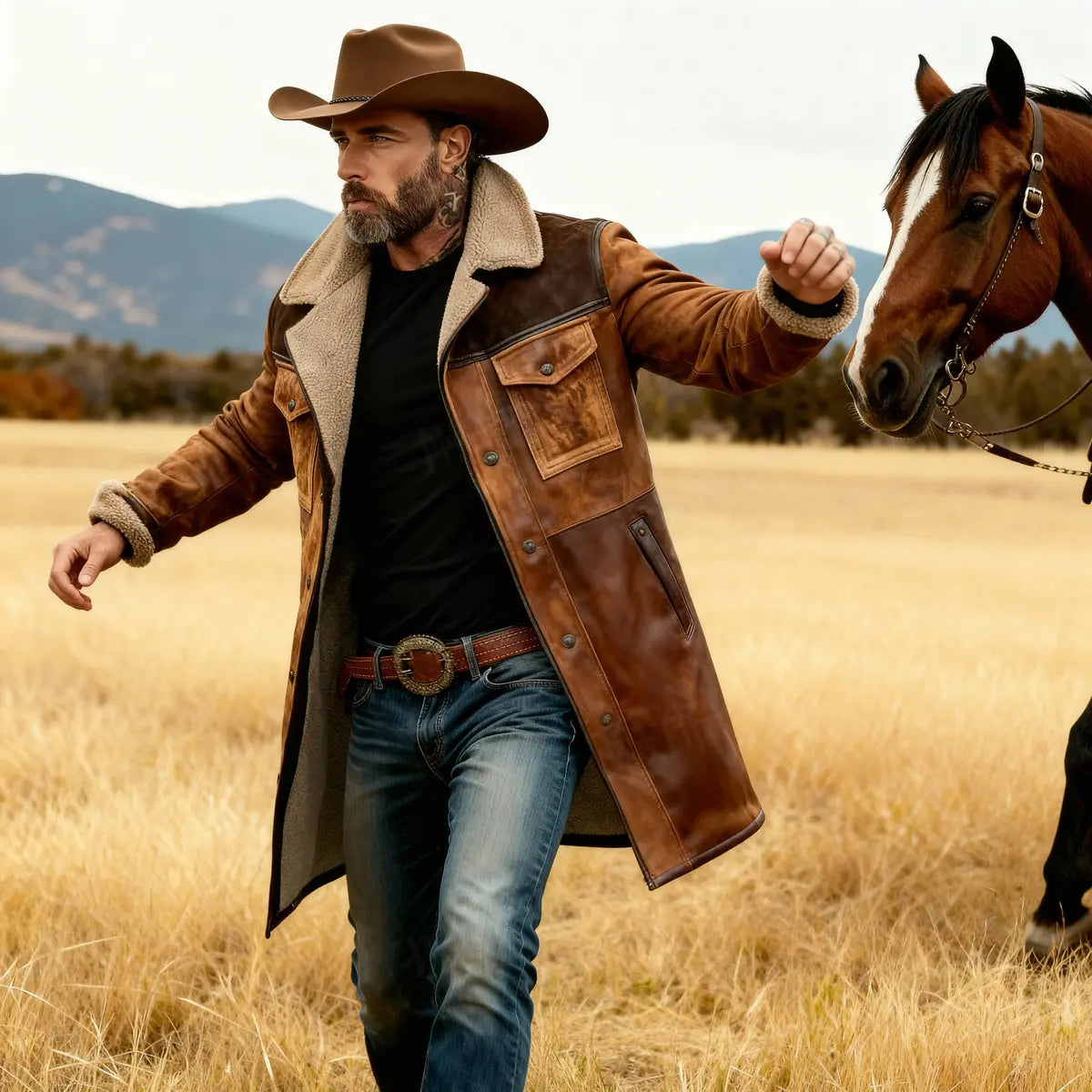 Suede Colorblock Pocket Zipper Jacket